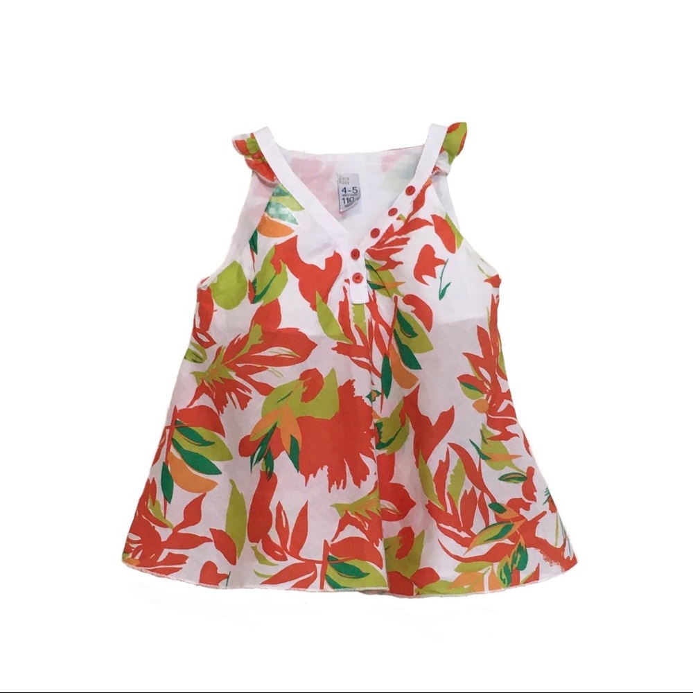 Tank Top Tropical Hawaiian by Zara Palm Leaf Hawaiian pattern Size 4T